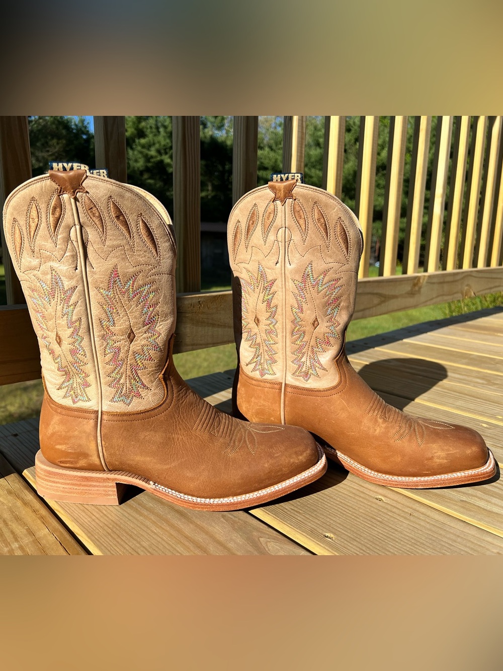 Hyer Women's Mulberry Broad Square Toe Western Boot - Clay/Sand